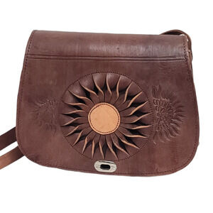 Leather Bag in Brown • Moroccan Shoulder Bag • Handbag 100% Handmade